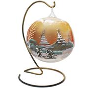 Sfera Di Vetro Per Teelicht In Oro - Palla Natalizia E Supporto