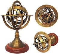 Sfera Globe Ottone Antico Da Tavolo Armillary