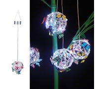 Sfera in rete da appendere ad energia solare accattivante per cortile con farfal