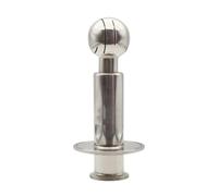 Sfera Lavaggio Inox Sfera di spruzzo rotante in acciaio inossidabile con tre clip da 1,5 "x2" 2, "3", serbatoio dell'acqua, sfera pulizia compatibile Clover(SUS316L,50.5MMX91MM_SILVER)