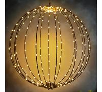 Sfera LED 50 cm Ø con timer catena luminosa in metallo 272 luci bianco caldo ...