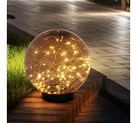 LED Solar Stand Lampada Da Giardino Decorativa Con Catena Di Luci A Sfera Fumosa