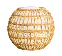 Sfera luminosa senza fili con guscio in poly rattan rimovibile LED multicolore dimmerabile BOBBY C40 DRESS ∅40cm con telecomando e base a induzione