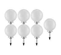 Sfera luminosa solare da giardino sfera luminosa a LED solare decorazione da giardino sfera solare per esterno 25 cm, tempo di illuminazione circa 6-8 ore, H 65 cm, set da 7