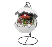 Sfera Natalizia Carillon 22x18x32 cm in Resina con Musica e Luci