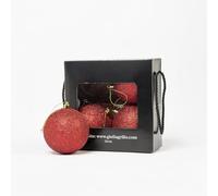 Sfera Natalizia Glitter "rosso" (4, ⌀10cm)