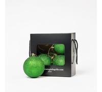 Sfera Natalizia Glitter "verde" (4, ⌀10cm)