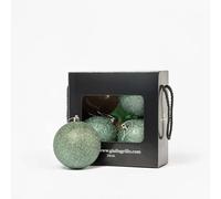 Sfera Natalizia Glitter "verde chiaro" (4, ⌀10cm)