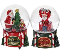 Sfera natalizia palla di neve con base 3D e carillon Cm. 10x15 - Modelli assorti