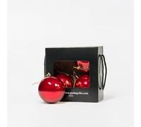 Sfera Natalizia Perlata "rosso" (4, ⌀10cm)