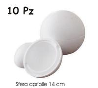 SFERA PALLA POLISTIROLO 14 cm Diametro APRIBILE 10 pezzi DECOUPAGE PITTURA
