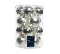 SFERA PALLINA BOX 16 SFERE IN VETRO Ø 80 LUCIDE - SATINATE ARGENTO