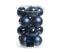 Palline per albero di Natale in vetro, 8 cm, blu marino, 16 pezzi