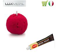 SFERA ROSSA + METAL POLISH AUTOSOL LUCIDARE LUCIDATURA CROMATURA ALLUMINIO