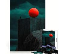 Sfera rossa su una scogliera - Puzzle da 1000 pezzi per ragazzi - Gioco di logica - Divertimento in famiglia - Bordo trasparente - Una piacevole sorpresa (38x26cm)