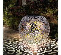 Sfera Solare Esterni Luce con Picchetto Lampada da Balcone LED Sferica Argento H