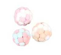 Sfera staccabile in pile macaron, facile da pulire, favorisce l'inseguimento e il gioco delle bambole morbide da masticare