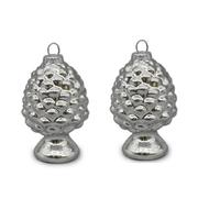 SFERE 2pz PIGNE ARGENTO 21029N ##