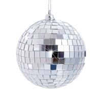 Sfere a specchio da discoteca argentate, da appendere, per discoteca, DJ anni '50, '60 e '70, effetto luce, decorazione per la casa, palcoscenico, scuola, festival, concerti, bomboniere (argento, 10,2