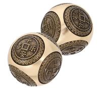 Sfere Baoding da Esercizio Mano 38mm in Ottone 2 Pezzi Oro | Esercizio Fisico, Migliora la Destrezza delle Dita, Uso Casa Palestra, Design Elegante, Colore Oro