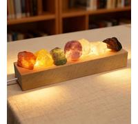 Sfere Cristalli Chakra, Sfera di Cristallo Luce Notturna con Base In Legno A Led, Luce Notturna A Sfera di Cristallo, Ornamento da Scrivania, Lampada Notturna per La Casa, Decorazione per Feste di Nat