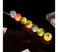 Sfere Di Cristallo Chakra, Variazione Di Colore Effetto 3D Serie Di Sette Stelle Decorazione Domestica Leggera Di Fascia Alta, Set Di Sfere Decorative For Luce Notturna A Energia Positiva For La Casa(