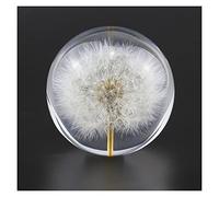 Sfere di cristallo energetico Dente di leone Bicchiere di cristallo Sfera con lenti in resina 70 mm Campione di piante naturali Feng Shui Fiori Natale Regalo d'amore Decorazioni per la casa Globo