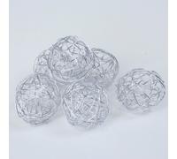 Sfere di filo decorativo, sfere in filo metallico, diametro 30 mm, circa 20 pezzi (argento)