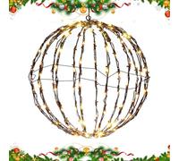 Sfere di luce esterna piegabili, luci a globo esterna scintillanti per decorazioni per le vacanze di Halloween | Palle di Natale illuminate | Pathway Lights - di luce di Natale a LED per i