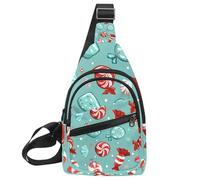 Sfere di Natale e cono 3 Sling Bag per donne uomini Crossbody Tote Blet Borse Zaino Fanny Pack Borsa da viaggio, Multicolore 13, 11.8x7x1.5in/30x18x4cm