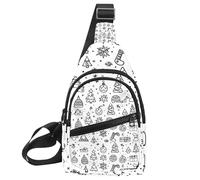 Sfere di Natale e cono 3 Sling Bag per donne uomini Crossbody Tote Blet Borse Zaino Fanny Pack Borsa da viaggio, Multicolore 08, 11.8x7x1.5in/30x18x4cm