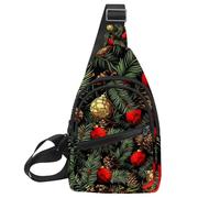 Sfere di Natale e cono 3 Sling Bag per donne uomini Crossbody Tote Blet Borse Zaino Fanny Pack Borsa da viaggio, Multicolore 04, 11.8x7x1.5in/30x18x4cm