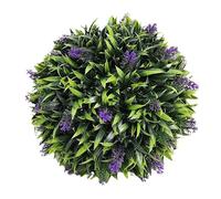 Sfere di piante artificiali topiarie, decorazione di erba di lavanda simulata for interni ed esterni, realistiche sfere di bosso sospese, piante finte for casa giardino balcone patio(19cm)