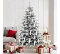 Sfere natalizie a spirale in plastica bianca, 40 pezzi, 3 x 11 cm, decorazione per albero di Natale, decorazione per albero di Natale, per l'Avvento, la finestra, il soggiorno