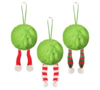 Sfere Natalizie,Charme Festivo di Peluche Colorato - Pallina Natalizia Appesa Da 6 Cm Per Giardino Portico Ringhiera Delle Scale Tavolo Esterno Finestra Percorso