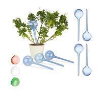 Relaxdays Set 8X Sfere per irrigazione, dosatori d’Acqua per Piante da Vaso, Ornamentali, Durata 2 Settimane, in plastica, Blu