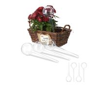 Relaxdays Set 8X Sfere per irrigazione, dosatori d’Acqua per Piante da Vaso, Ornamentali, Durata 2 Settimane, in plastica, Trasparente