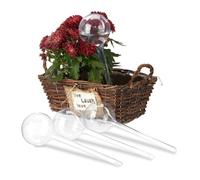 Relaxdays Set 24x Sfere per irrigazione, dosatori d’Acqua per Piante da Vaso, Ornamentali, Durata 2 Settimane, in plastica, Trasparente