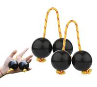 Sfere ritmiche, 2 paia di sfere ritmiche per bambini e adulti, percussioni a mano, scuotitore per uova musicali, doppia zucca, per bambini e adulti, feste di nozze, lezioni di musica (nero)