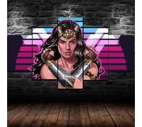 SFgFGfcghC Quadri su Tela Decorazione Murale Contemporanea per la Casa Wonder Woman 1984 Opera d'Arte Poster dell'Eroe Set di 5 Stampe su Tela (Cornici),L
