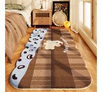 SFgFGfcghC Tappeto da Camera da Letto, Coperta da Comodino in Stile retrò Maillard, Letto Cartoon in Peluche Antiscivolo, Cuscinetto Frontale per scendere dal Letto,e,60 * 160cm