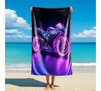 SFHDFLUQ Telo mare con stampa di motociclette futuristiche al neon, asciugamano da bagno grande in microfibra, motivo moto alla moda e fresco, per ragazzi e ragazze (stile 2, 160 x 80 cm)