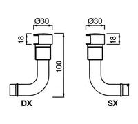 Sfiati carburante R.I.N.A a 90° in ottone cromato portagomma Ø 16 mm