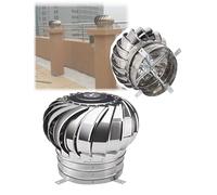 Sfiato for tetto in acciaio inossidabile non alimentato - Sfiato for soffitta con turbina eolica rotante, tappo di scarico for camino resistente alle intemperie for case e fabbriche(50cm/20in)