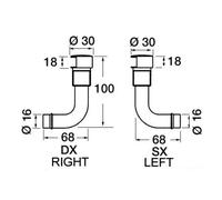 Sfiato ottone cromato 90° 16 mm destro - 1 PZ Osculati - 20.287.91 - 2028791