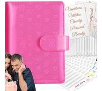 Sfida Binder: pianificatore di budget piccolo per riempimento in contanti, libro di risparmio di denaro, cartella di risparmio di denaro | | Macaron Folder a fogli sciolti Manuale d'amore laser PU