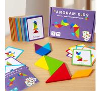 Sfida del puzzle Tangram! Sblocca forme infinite per ispirare la creatività dei bambini. Usa 7 pezzi del puzzle per creare animali, edifici e numeri - divertente ed educativo! Il gioco pratico e le sc