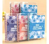 Sfida di risparmio di 100 giorni, raccoglitore per il risparmio di denaro con buste per contanti, libro per la sfida di risparmio, per una gestione intelligente del budget, di ritorno a scuola Viola,b