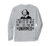 Sfida LA Battaglia con INARMATO Shakespeare Meme sul Retro Maglia a Manica