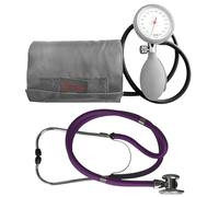 Sfigmomanometro Boso K1 Shock protected | Dispositivo RR sulla parte superiore del braccio | in set con stetoscopio Rappaport viola | Stetoscopio medico per medici